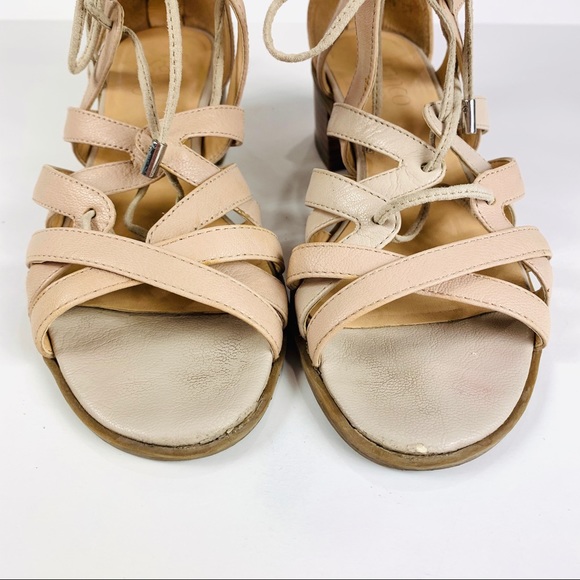 COPY - Franco Sarto Sandal Heels Leather Nude Bro… - Picture 4 of 7